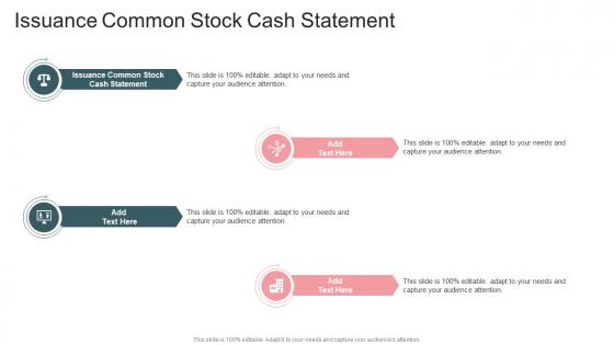 Issuance Common Stock Cash Statement In Powerpoint And Google Slides Cpb