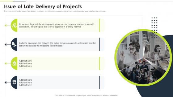Issue Of Late Delivery Of Projects DSDM Ppt Powerpoint Presentation Infographic Template Graphics