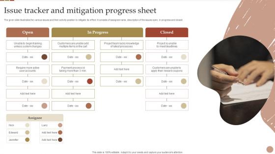 Issue Tracker And Mitigation Progress Sheet