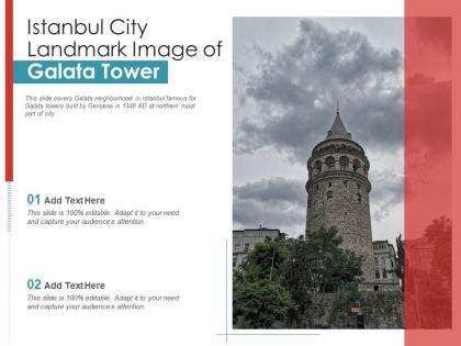 Istanbul city landmark image of galata tower powerpoint presentation ppt template