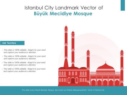 Istanbul city landmark vector of buyuk mecidiye mosque powerpoint presentation ppt template