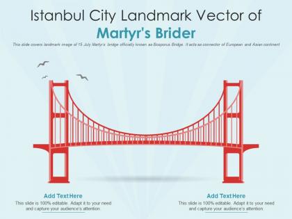 Istanbul city landmark vector of martyrs brider powerpoint presentation ppt template