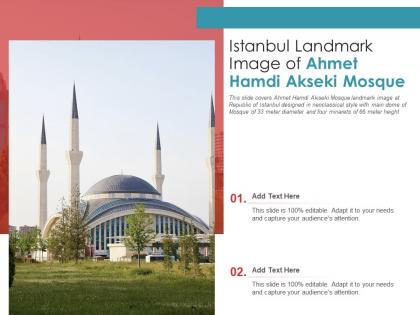 Istanbul landmark image of ahmet hamdi akseki mosque powerpoint presentation ppt template