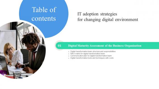 IT Adoption Strategies For Changing Digital Environment Table Of Contents