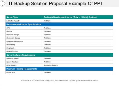 It backup solution proposal example of ppt