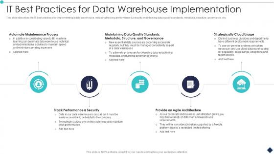 It Best Practices For Data Warehouse Implementation Analytic Application Ppt Pictures