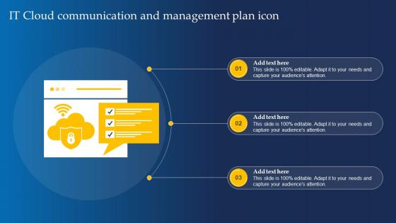 It Cloud Communication And Management Plan Icon