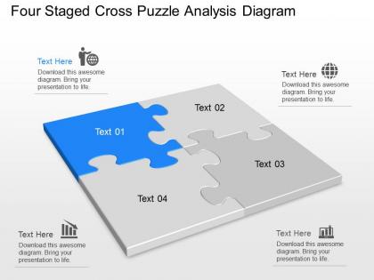 It four staged cross puzzle analysis diagram powerpoint template