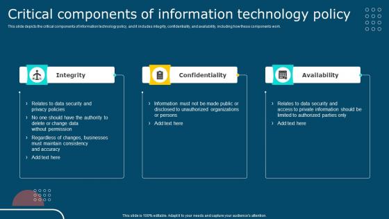 IT Policy Critical Components Of Information Technology Policy
