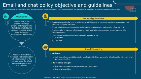 IT Policy Email And Chat Policy Objective And Guidelines Ppt Diagrams