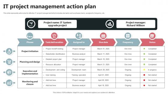 IT Project Management Action Plan