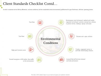 It service infrastructure management client standards checklist contd ppt layouts elements