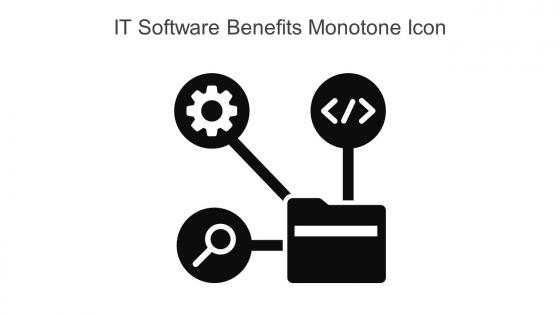 IT Software Benefits Monotone Icon In Powerpoint Pptx Png And Editable Eps Format