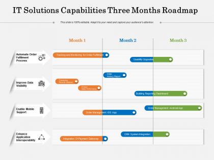 It solutions capabilities three months roadmap
