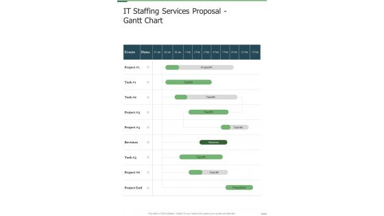 IT Staffing Services Proposal Gantt Chart One Pager Sample Example Document