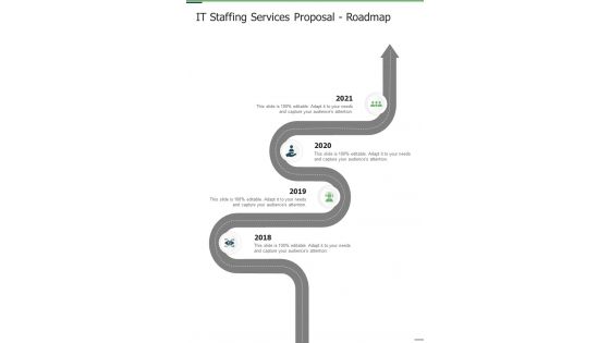 IT Staffing Services Proposal Roadmap One Pager Sample Example Document