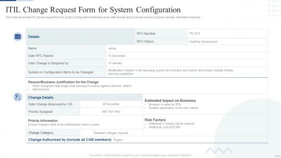 Itil Change Request Form For System Configuration