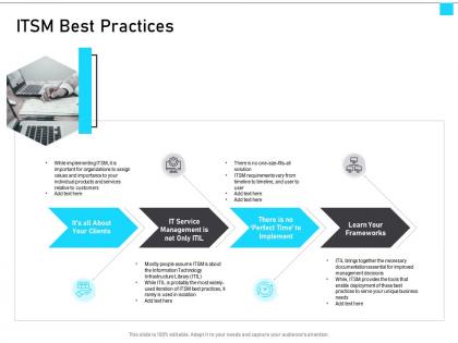 Itil service management overview itsm best practices ppt slides templates