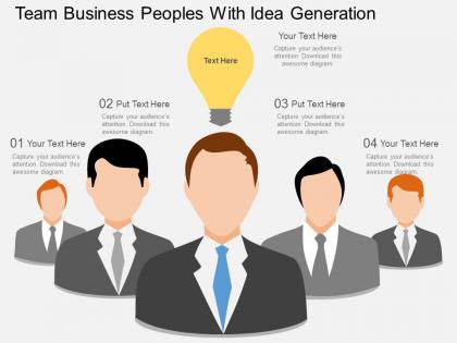 Iu team business peoples with idea generation flat powerpoint design