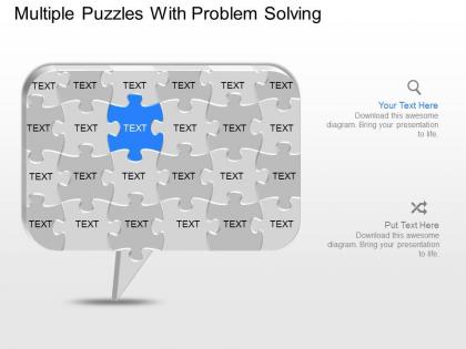 Iv multiple puzzles with problem solving powerpoint template