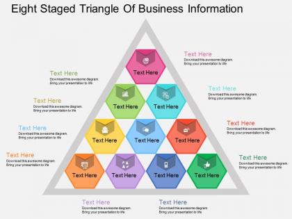 Ix ten staged triangle of business information flat powerpoint design