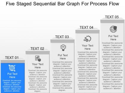 Iy five staged sequential bar graph for process flow powerpoint template