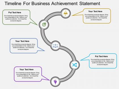 Iy timeline for business achievement statement flat powerpoint design