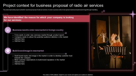 J3 Project Context For Business Proposal Of Radio Air Services Ppt Slides