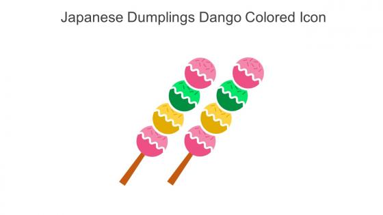 Japanese Dumplings Dango Colored Icon In Powerpoint Pptx Png And Editable Eps Format