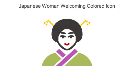 Japanese Woman Welcoming Colored Icon In Powerpoint Pptx Png And Editable Eps Format