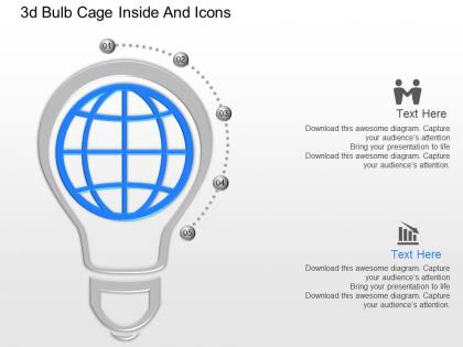 Jd 3d bulb cage inside and icons powerpoint template