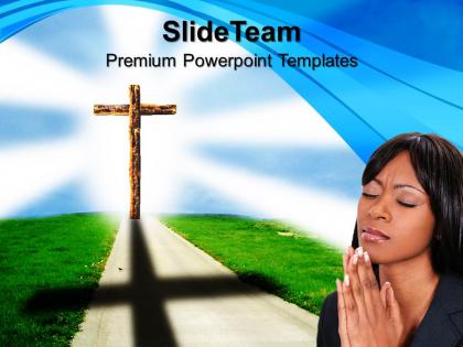 Jesus christ bible powerpoint templates road to heaven symbol growth ppt themes