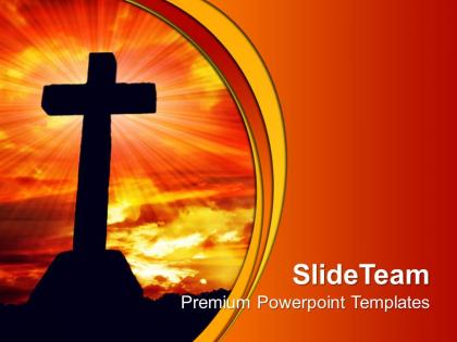 Jesus christ god powerpoint templates cross religion leadership ppt design slides