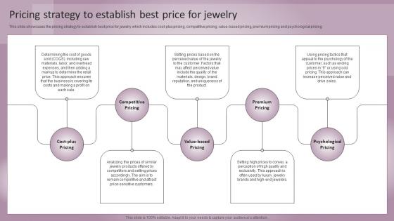 Jewelry Business Plan Pricing Strategy To Establish Best Price For Jewelry BP SS