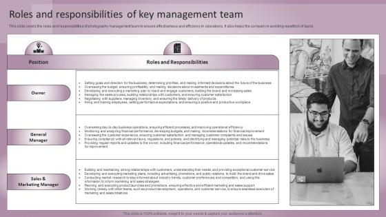 Jewelry Business Plan Roles And Responsibilities Of Key Management Team BP SS