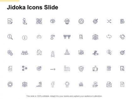 Jidoka icons slide pillars ppt powerpoint presentation file deck
