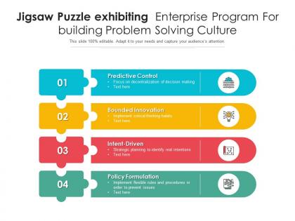 Jigsaw puzzle exhibiting enterprise program for building problem solving culture