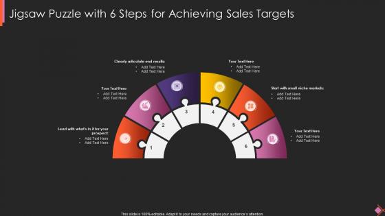 Jigsaw Puzzle With 6 Steps For Achieving Sales Targets