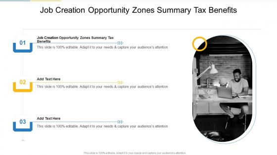 Job Creation Opportunity Zones Summary Tax Benefits In Powerpoint And Google Slides Cpb