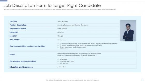 Job Description Form To Target Right Candidate Developing Social Media Recruitment Plan