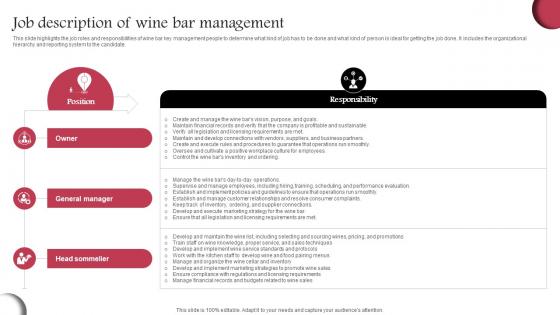 Job Description Of Wine Bar Management Wine Cellar Business Plan BP SS