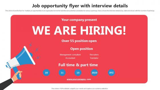 Job Opportunity Flyer With Interview Details