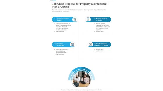 Job Order Proposal For Property Maintenance Plan Of Action One Pager Sample Example Document
