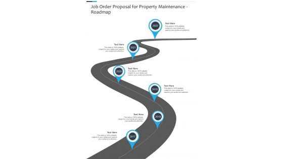 Job Order Proposal For Property Maintenance Roadmap One Pager Sample Example Document