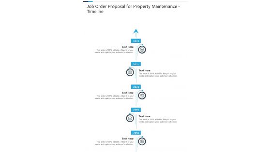 Job Order Proposal For Property Maintenance Timeline One Pager Sample Example Document