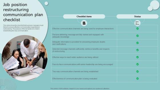 Job Position Restructuring Communication Plan Checklist