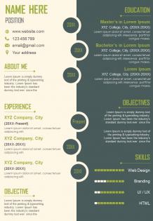Job resume a4 size 2 page cv design template