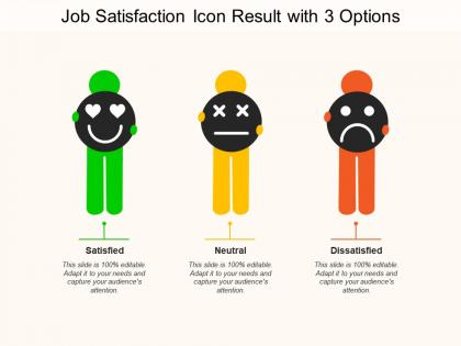 Job satisfaction icon result with 3 options