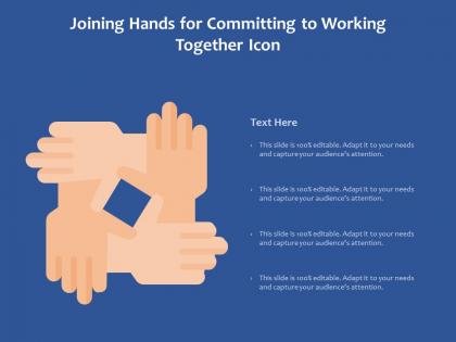 Joining hands for committing to working together icon