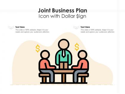 Joint business plan icon with dollar sign